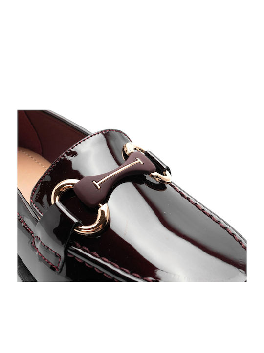 Λουστρίνι Γυναικεία Loafers σε Μπορντό Χρώμα