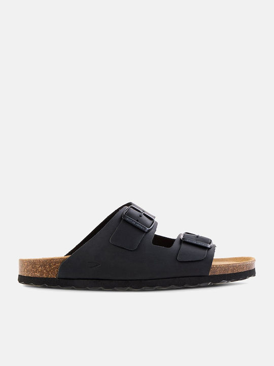 Camel Active Δερμάτινα Σανδάλια Μαύρα