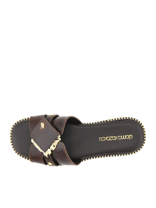 Nivet Leather Women's Flat Sandals Brown