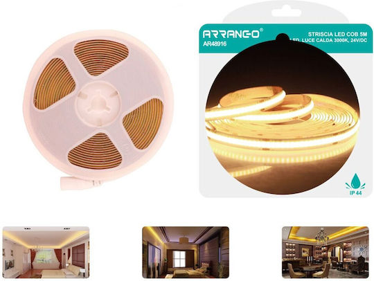 Arrango LED Strip 24V Cold White Light 5m COB Type with Power Supply
