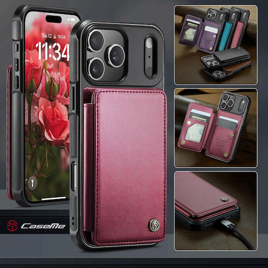 Caseme Rfid Wallet Δερμάτινο / Δερματίνης Κόκκινο (iPhone 17 Pro MaxNokia C22)