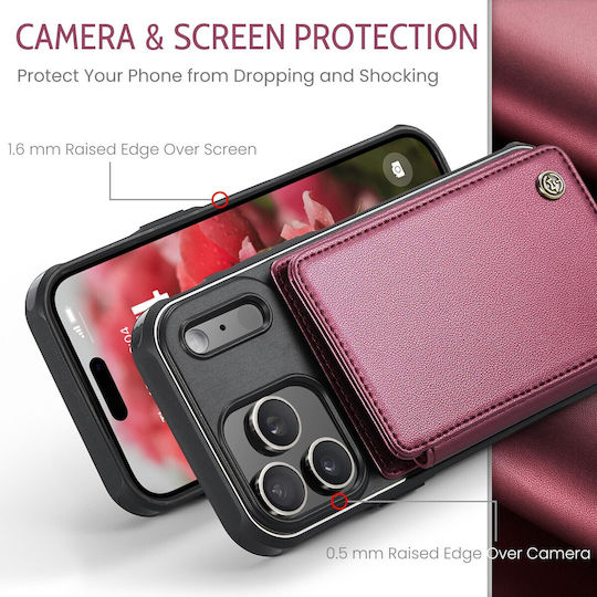 Caseme Rfid Wallet Δερμάτινο / Δερματίνης Κόκκινο (iPhone 17 Pro MaxNokia C22)