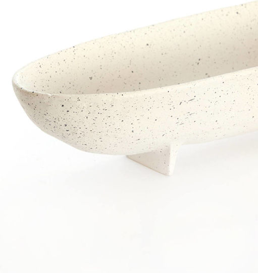 Light & Living Decorative Metallic White Platter 50x14x9cm