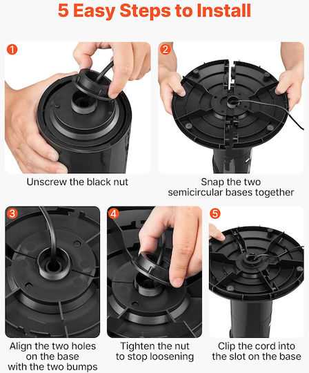 Vevor Ventilator Tip Turn 50W Cu Telecomandă Negru