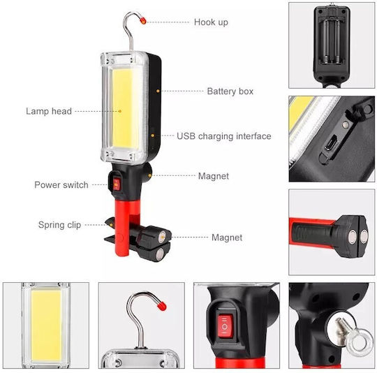 Work & Site Light Extension Cord Rechargeable LED with Brightness up to 700 Lumen Flashlight