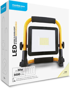 Modee Lighting Rechargeable LED Work Projector with Brightness up to 3000lm