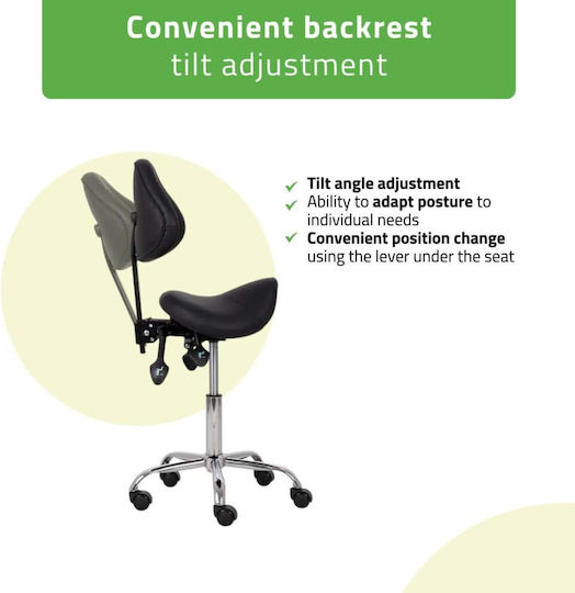 Habys Medical Stool with Backrest Black T-TACHAO013