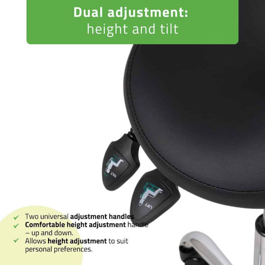 Habys Medical Stool with Backrest Black T-TACHAO013