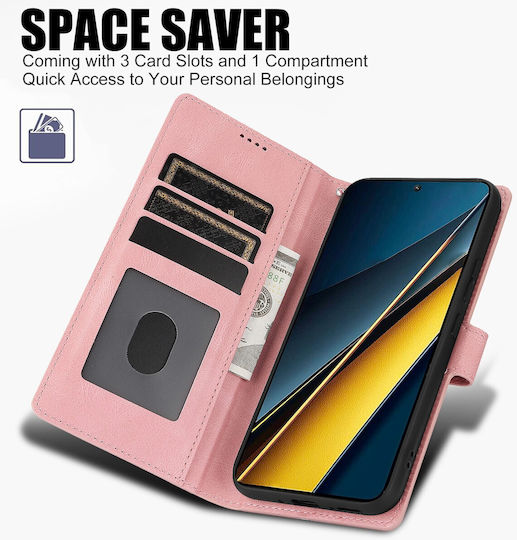Book Tempered Glass Pink (Poco X6 Pro)