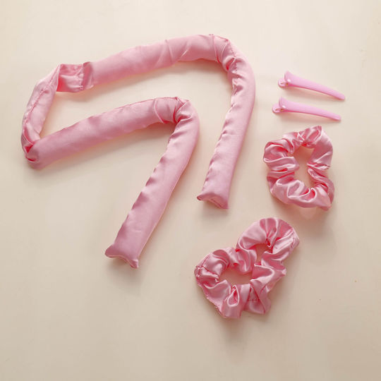 Bowknot Series – Set Of 4 Hair Scrunchies Curl Clips Without Heat