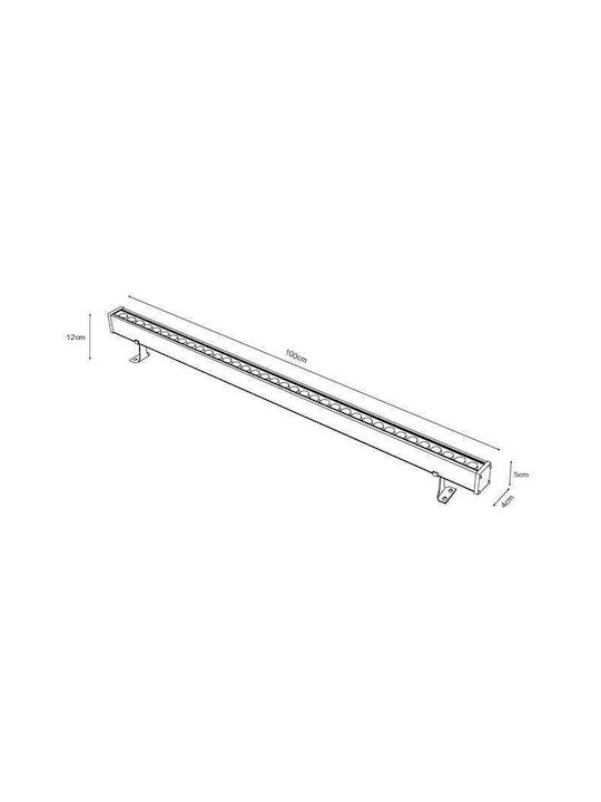Inlight Außenstehlampe Wall Washer 48W RGB Silber