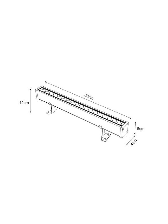 Inlight Φωτιστικό LED Wall Washer 12W 30cm