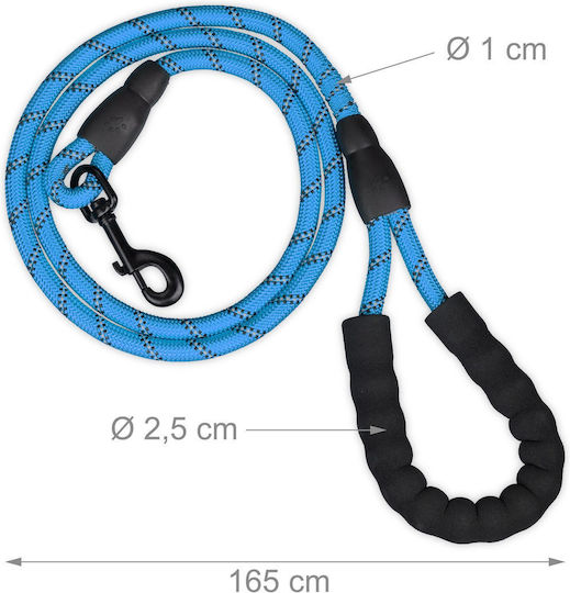 Relaxdays Lesură/Odihnă Câine Curea Albastră 1.5m
