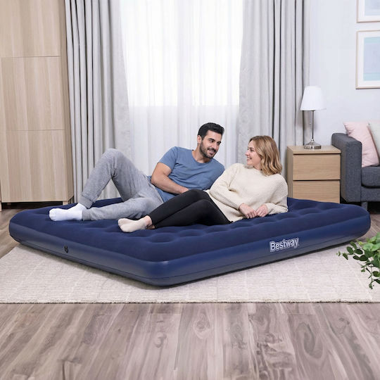Φουσκωτό Στρώμα Ύπνου King Size 203x183x22εκ. Μπλε