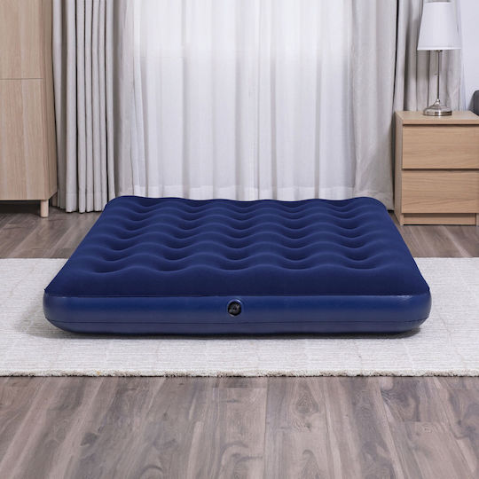 Aufblasbare Camping-Luftmatratze Doppel 191x137x22cm Blau