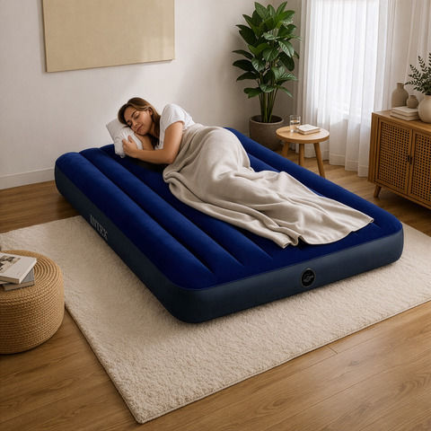 Saltea Gonflabilă de Dormit King Size 137x191x25cm Albastră