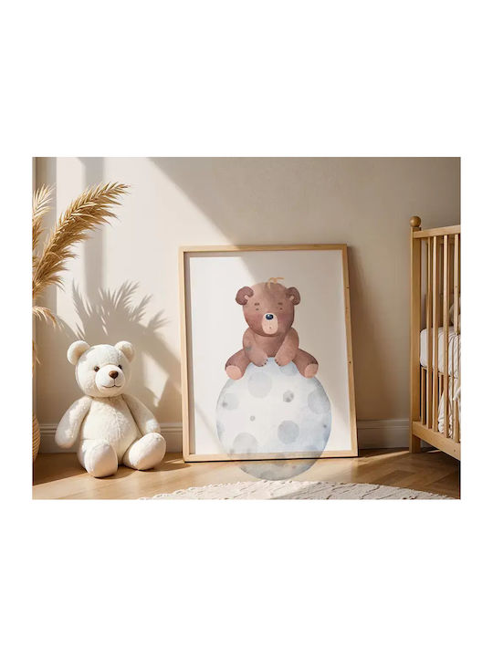 Kids Poster Little Bear On The Moon 50x40cm