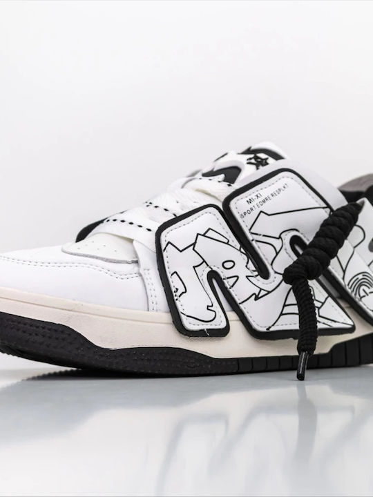 Adidași Flatforms Pentru Bărbați Albi