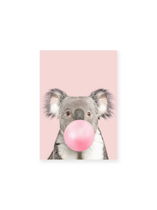 Kids Poster Koala With Pink Bubble 50x40cm