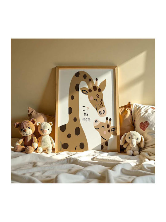 Kids Poster Giraffe Love 50x40cm