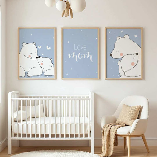 Παιδική Αφίσα Happy Bears 50x40εκ.