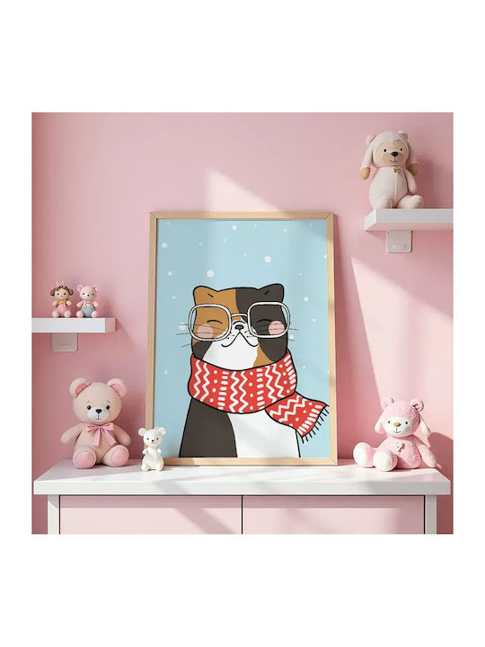 Детски Плакат Winter Cat 50x40см
