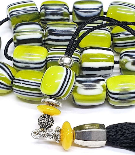 Roloi Komboloi Worry Beads with 17 Beads Made of Resin Length 34cm Multicolour