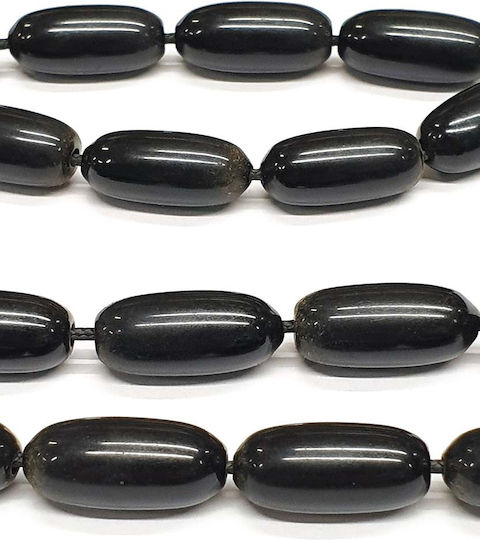 Roloi Komboloi Worry Beads with 19 Beads Made of Resin Length 34cm Black