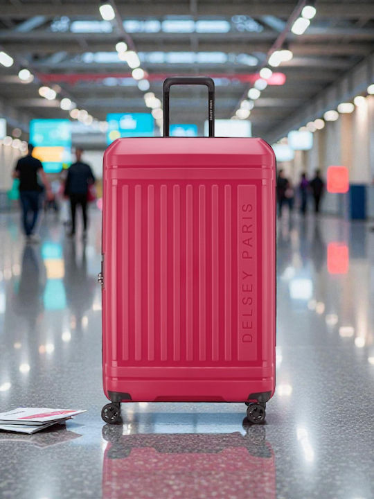 Delsey Lutece Se Large Hard Travel Suitcase Magenta Height 79cm