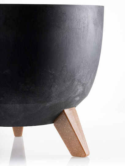 HowHomely Ghiveci De Flori Din Beton Negru 29x18cm