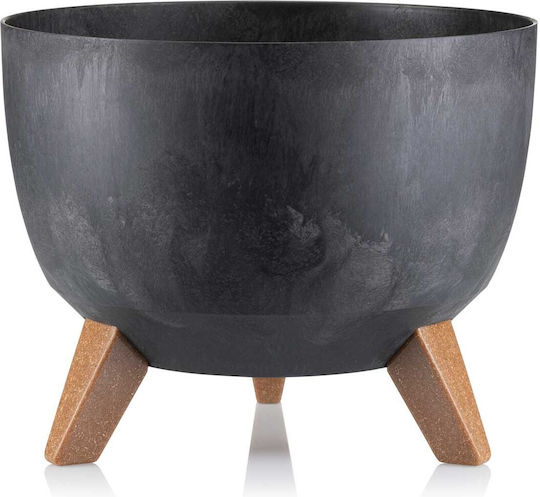 HowHomely Ghiveci De Flori Din Beton Negru 29x18cm