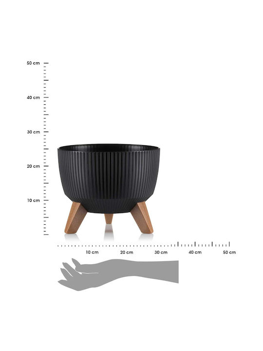 HowHomely Plastic Flower Pot Black 29x18cm