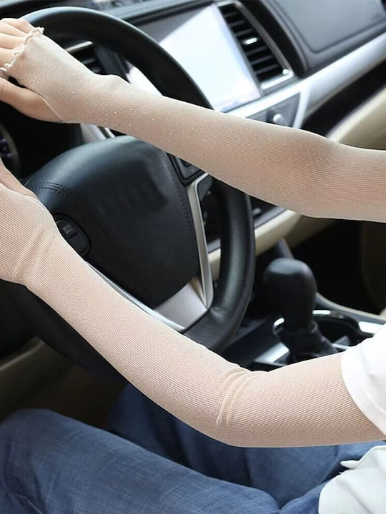 Beige Damen Handschuhe mit Fingerloser Berührung
