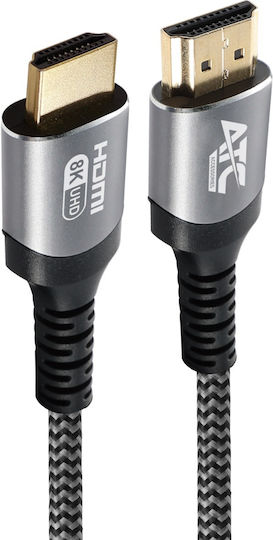 ATC HDMI 2.1 Ultra High Speed 48Gbps 4K 120Hz HDR VRR Kabel HDMI-Stecker - HDMI-Stecker 2m Schwarz