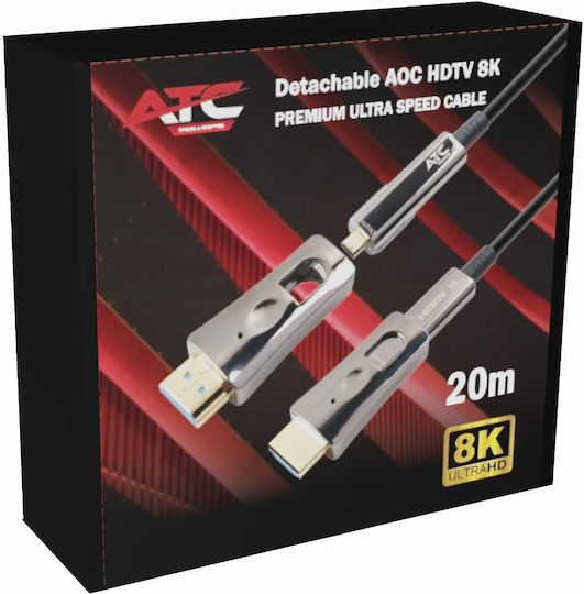 ATC HDMI 2.1 Ultra High Speed 48Gbps 4K 120Hz HDR VRR Kabel HDMI-Stecker - HDMI-Stecker 20m Schwarz