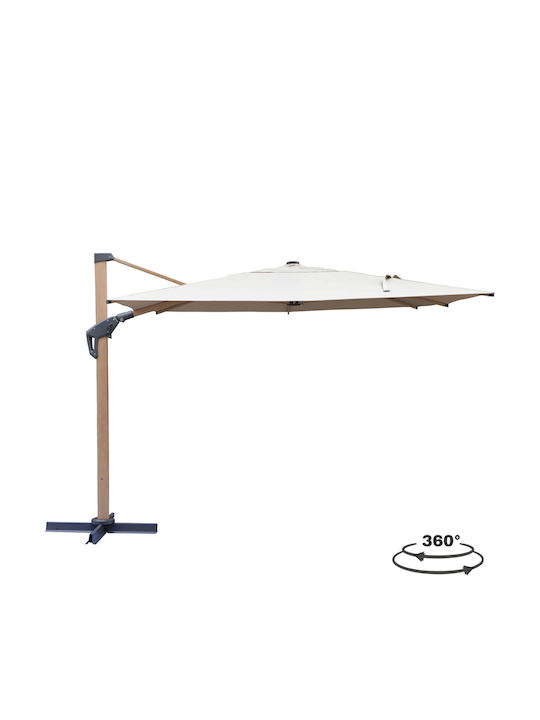 Professional Aluminum Squared Parasol Javante Beige 2.7x2.7m