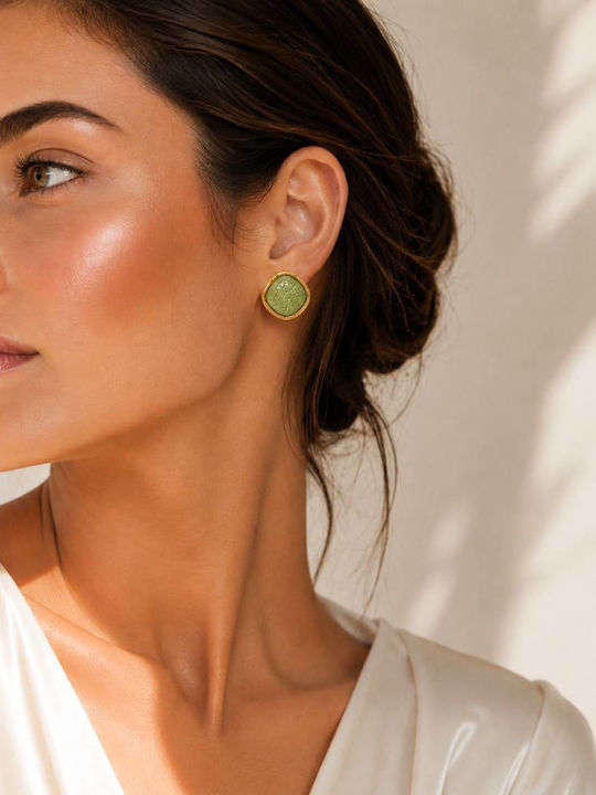 Awear Earrings Made of Resin Khaki