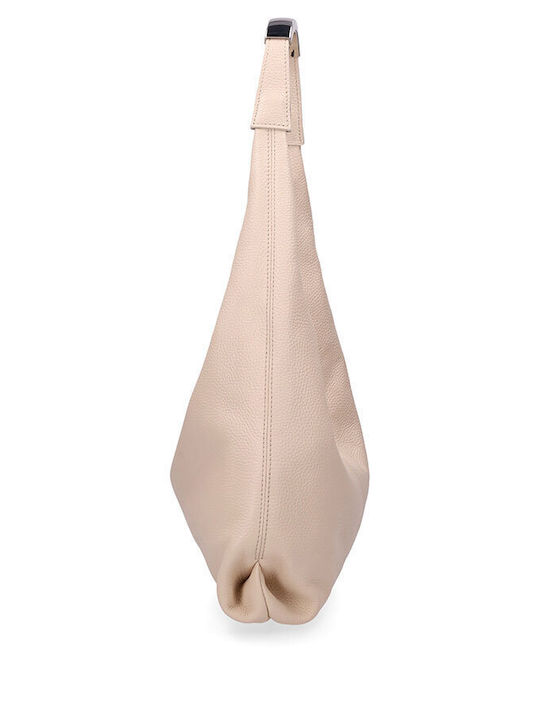 Leather Women's Shoulder Bag Beige