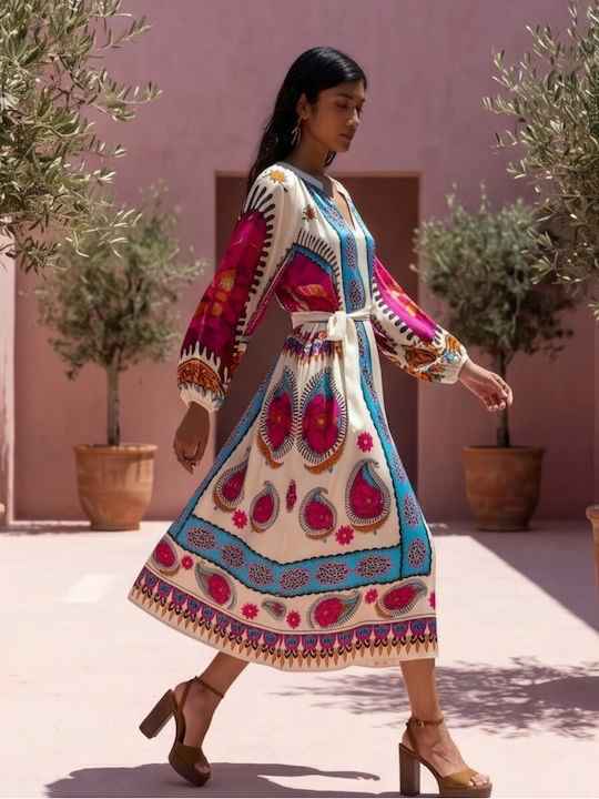 Καλοκαιρινό Midi Φόρεμα Multicolor
