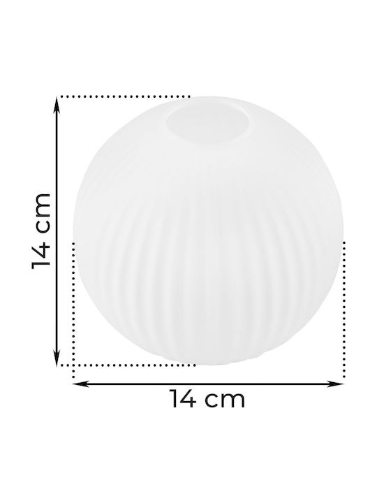 Riffle White Glass Shade Small Ball 14cm