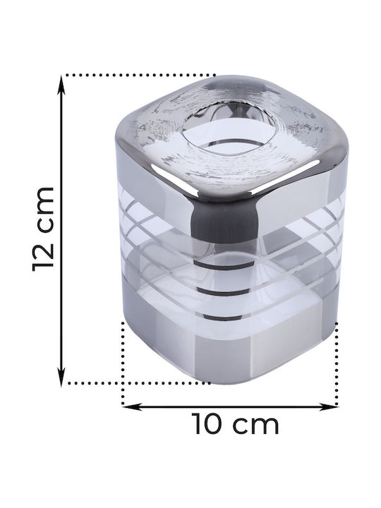 Helix Chrome Clear Glass Shade Cube 10cm