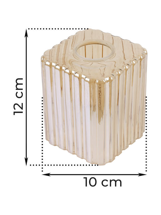 Abajur Din Sticlă Galben Miere Cub 10cm