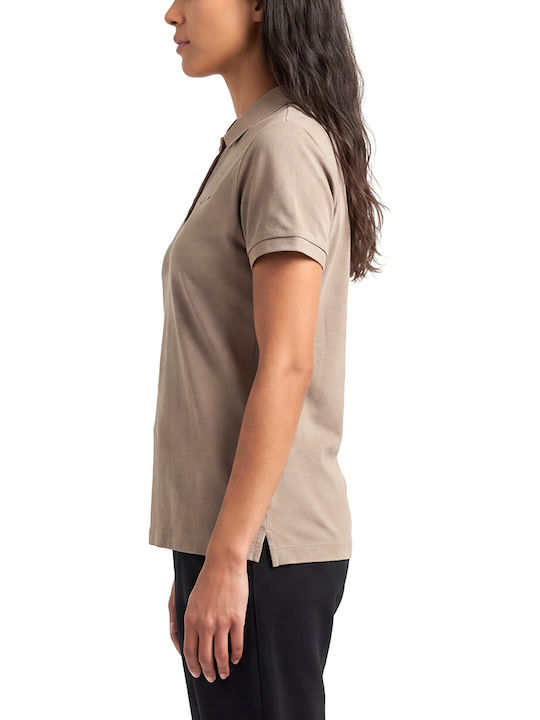 Women's Polo Blouse Short Sleeve Brown