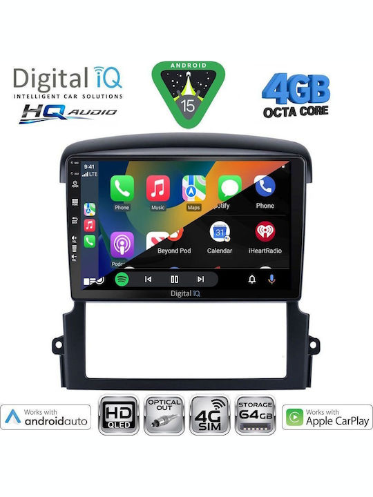 Digital IQ Car Audio System for Kia Sorento 2006-2009 (Bluetooth/USB/WiFi/GPS/Apple CarPlay/Android Auto) with 9" Touch Screen