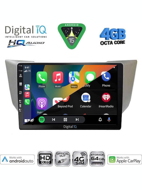 Digital IQ Car Audio System for Lexus RX300 2003-2008 Bluetooth USB WiFi GPS Apple CarPlay Android Auto with 10" Touch Screen