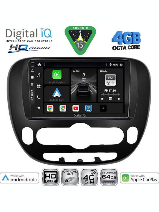 Digital IQ Car Audio System for Kia Soul 2008-2013 (Bluetooth/USB/WiFi/GPS/Apple CarPlay/Android Auto) with 9" Touch Screen