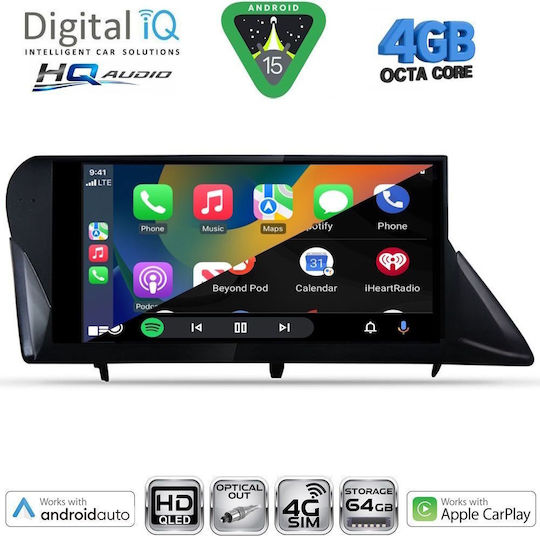Digital IQ Car Audio System for Lexus RX 2009-2014 Bluetooth USB WiFi GPS Apple CarPlay Android Auto with 9" Touch Screen