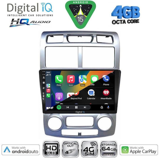 Digital IQ Автомобилна Аудио Система За Kia Soul 2008-2013 Bluetooth USB Вграден Wi-Fi GPS Apple CarPlay Android Auto С Touch Screen 9"