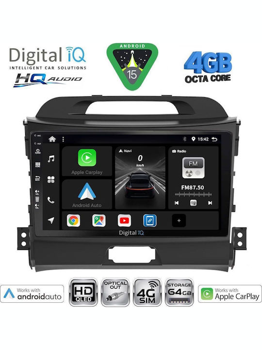 Digital IQ Car Audio System for Kia Soul 2008-2013 (Bluetooth/USB/WiFi/GPS/Apple CarPlay/Android Auto) with 9" Touch Screen