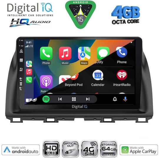 Digital IQ Автомобилна Аудио Система за Mazda CX-5 2013-2017 (Bluetooth/USB/Wi-Fi/GPS/Apple CarPlay/Android Auto) с Touch Screen 10"
